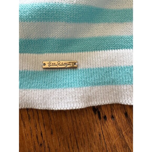 Lilly Pulitzer Womens Striped Cotton Sweater S Blue White/Aqua - Picture 6 of 9
